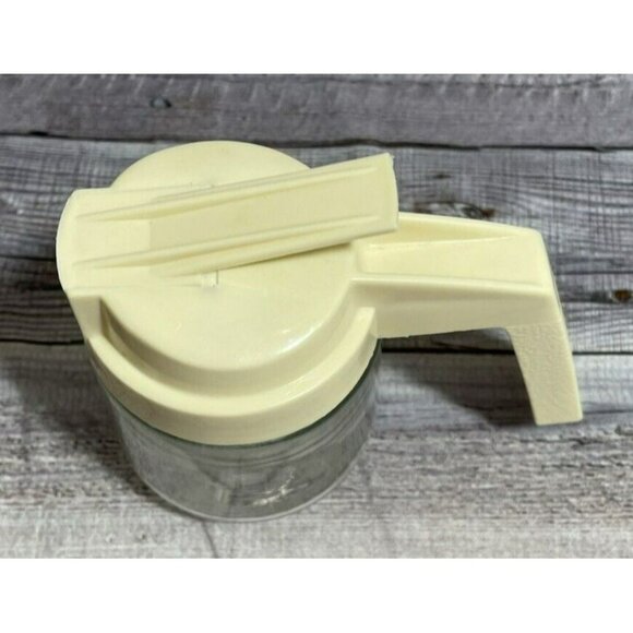 Vintage Gemco Syrup Dispenser With Cream Lid - USA Made Glass & Plastic Pourer - Picture 2 of 6